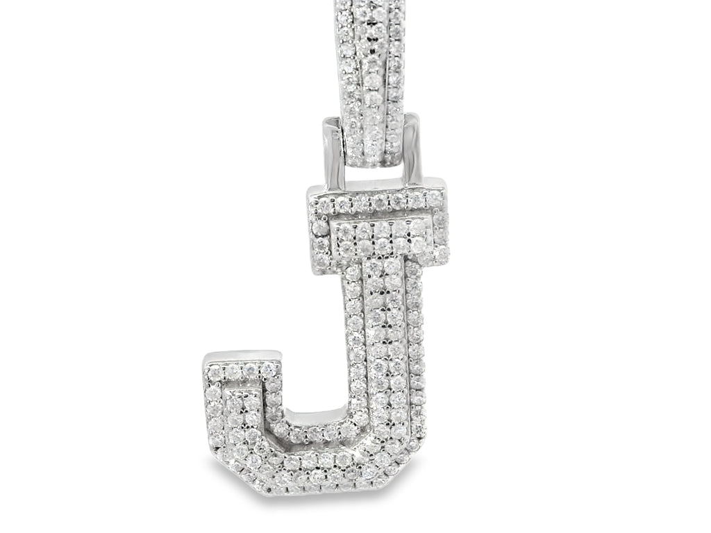 Silver labstone letter “ J “