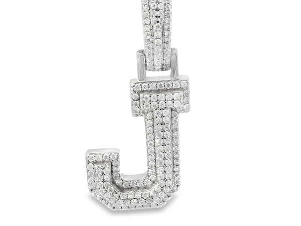 Silver labstone letter “ J “