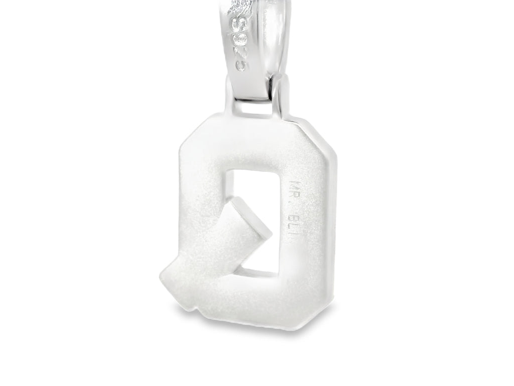 Labstone silver letter “Q” pendant