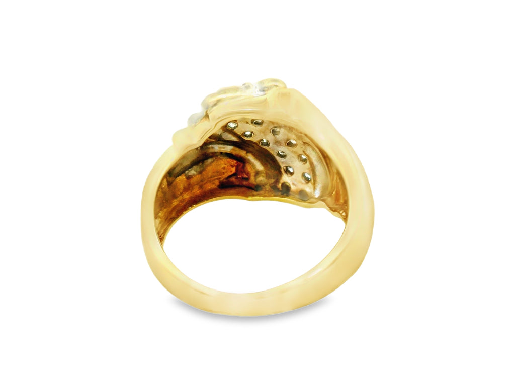 10k gold swirl ring with natural ring