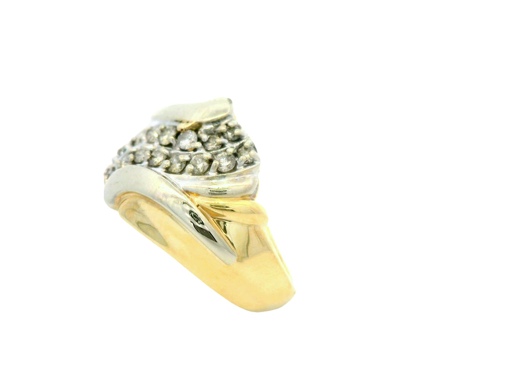 10k gold swirl ring with natural ring