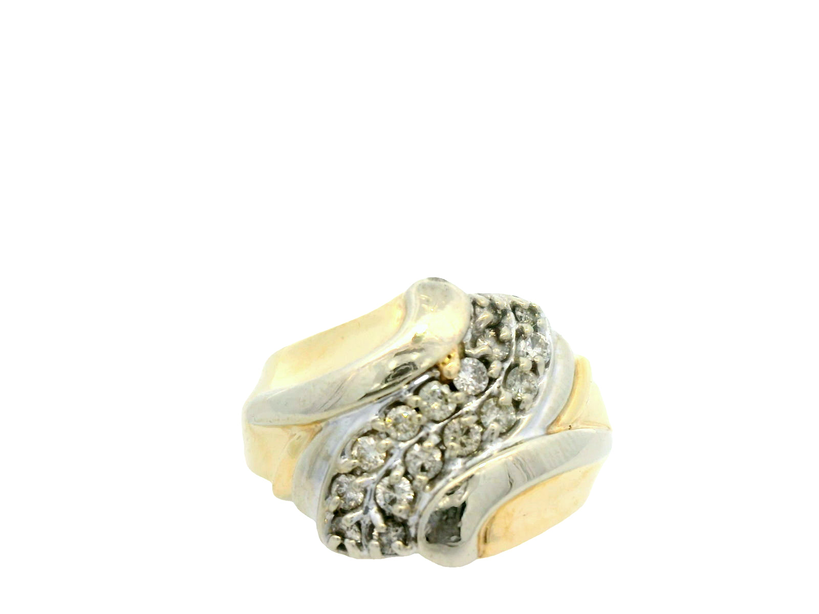 10k gold swirl ring with natural ring