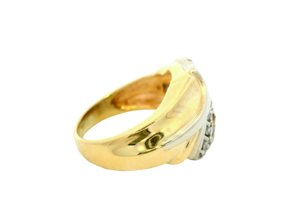 10k gold swirl ring with natural ring