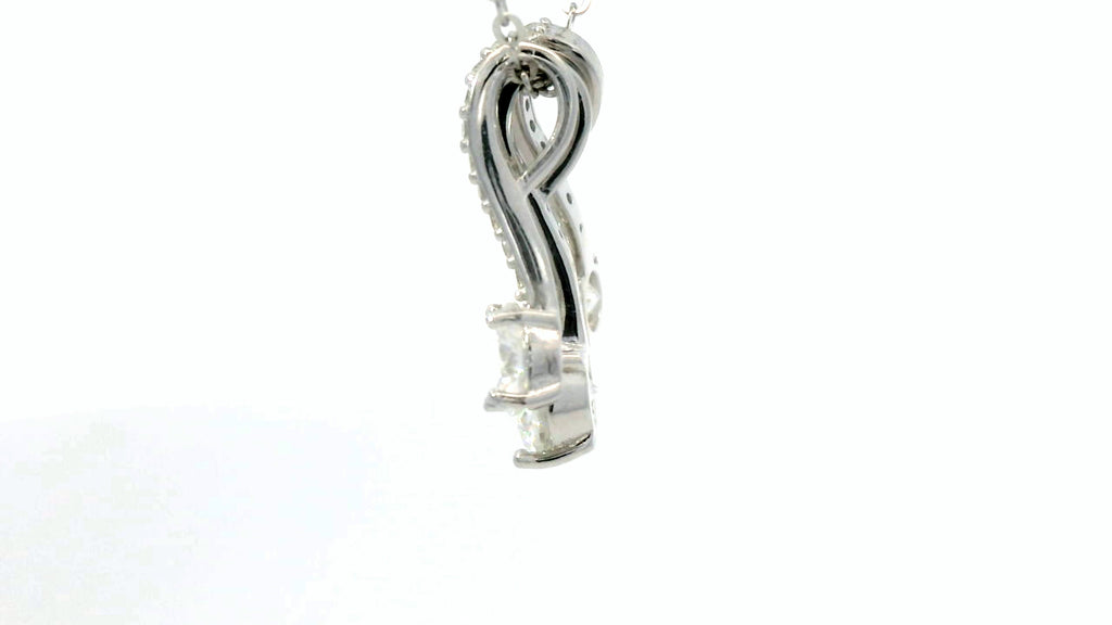 Three round loop silver lab stone necklace