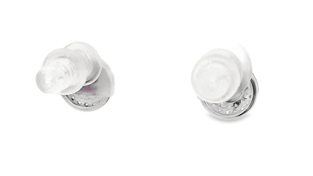 Mystic silver topaz round cut earring.