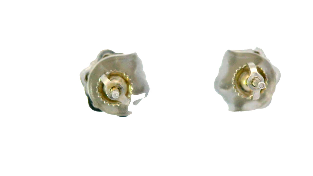 Silver flower set,  Natural diamond cluster earring.
