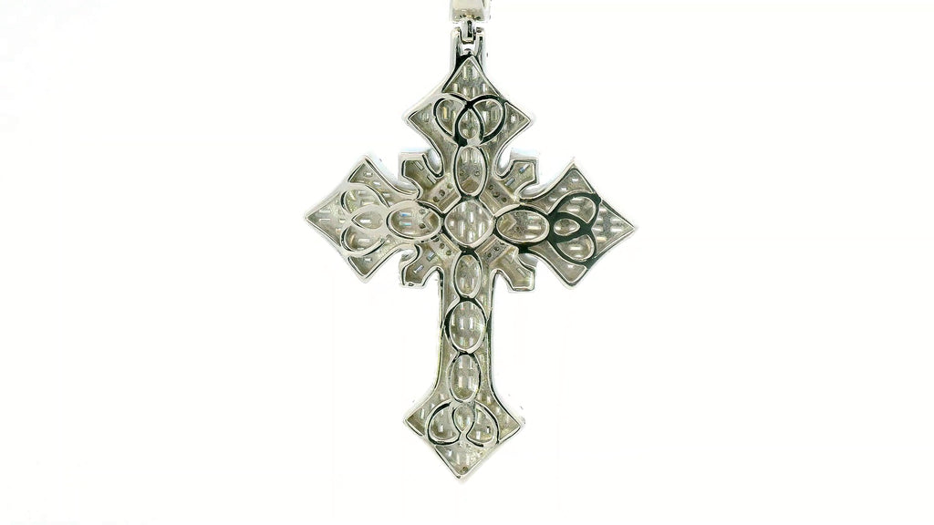 Blue and white labstone diamonds silver cross