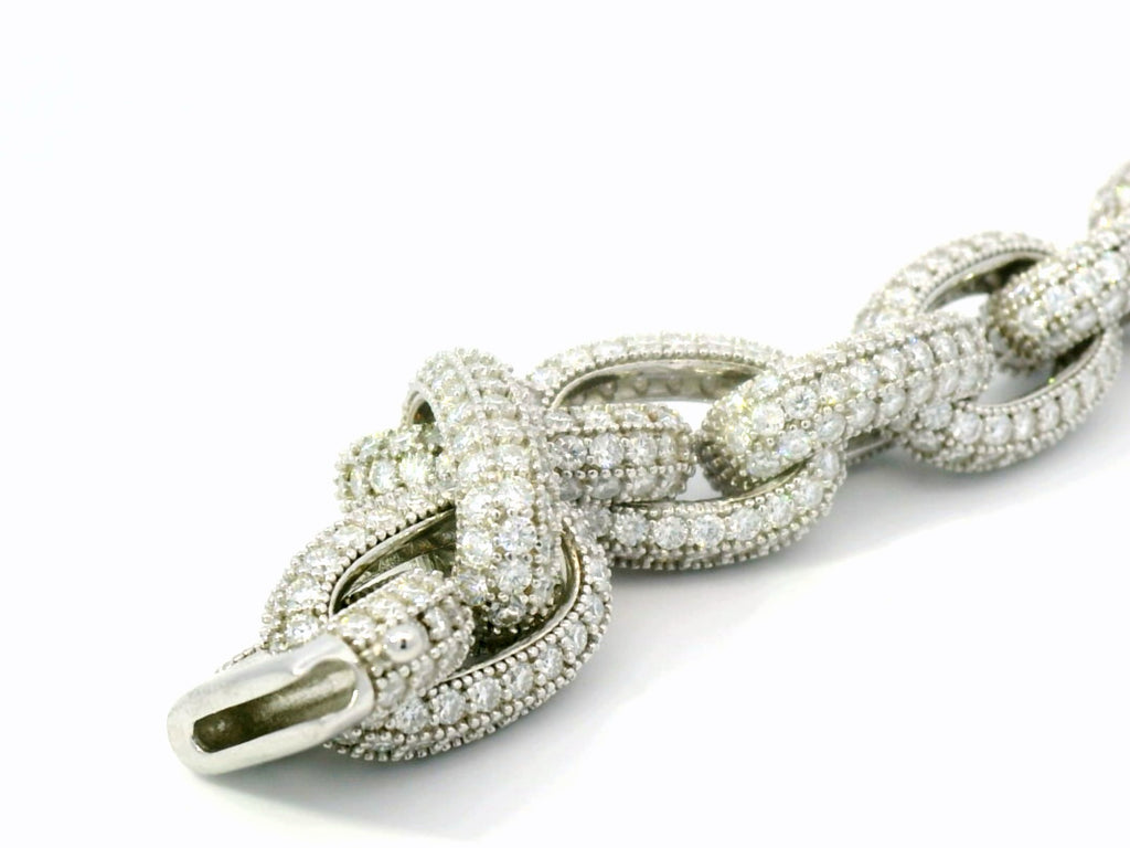 Large chainlink silver labstone bracelet