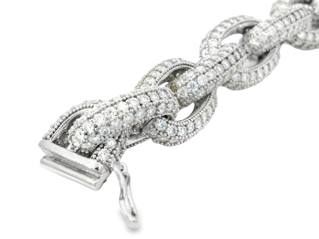 Large chainlink silver labstone bracelet