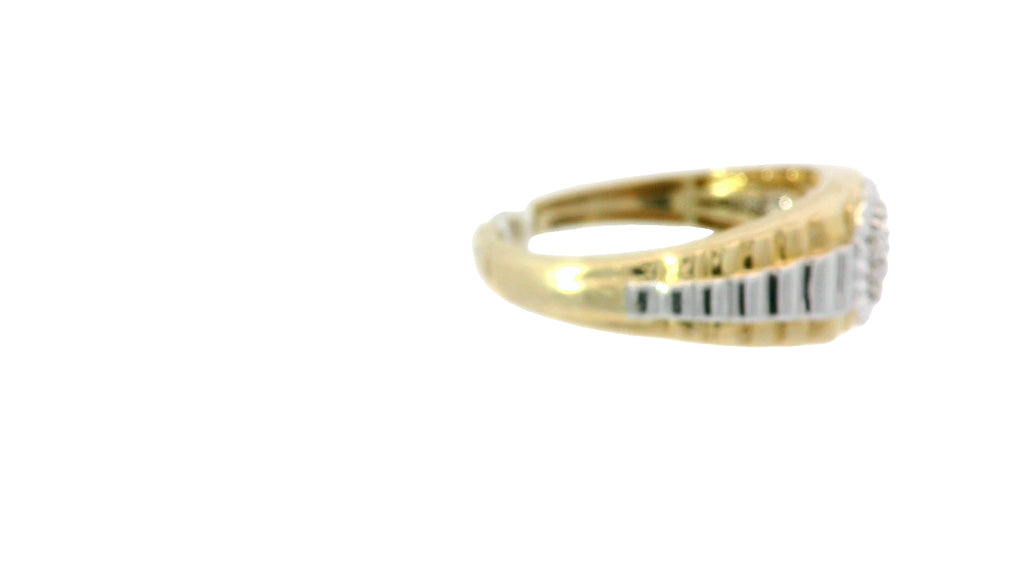 2 tone gold and silver ring with natural stones