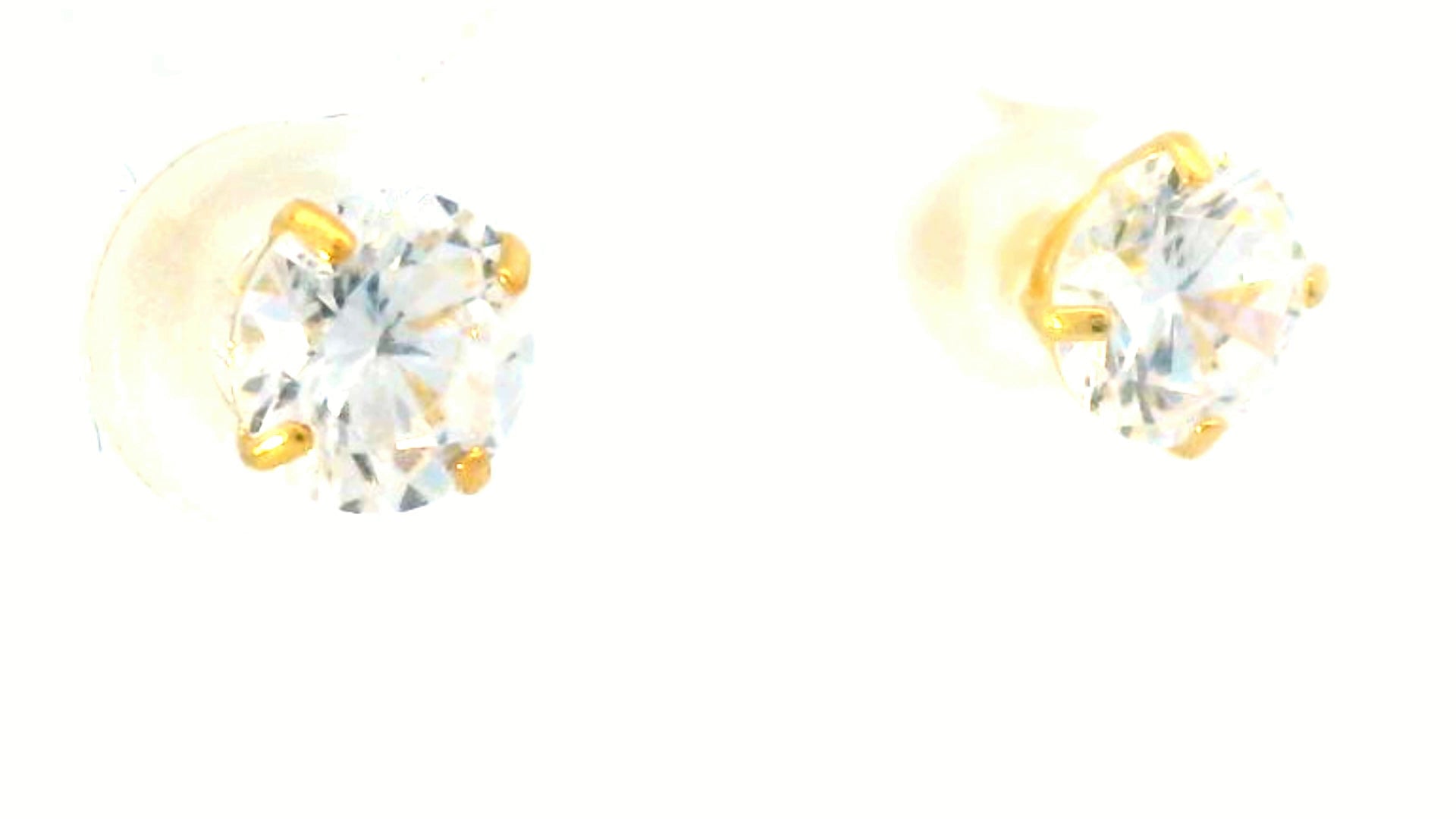 14k gold labstone stud earrings