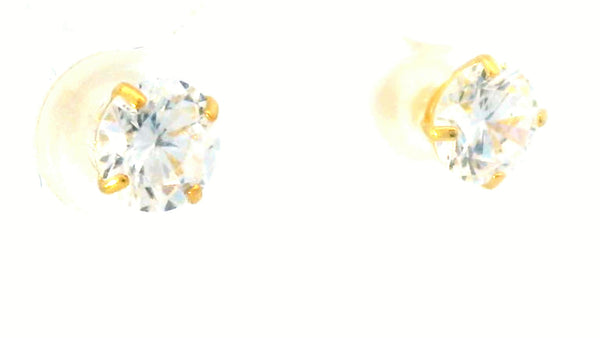 14k gold labstone stud earrings