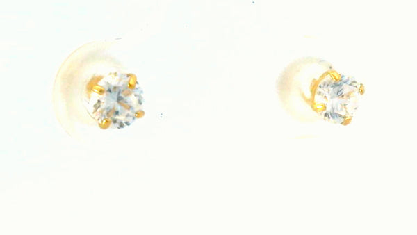 14k gold labstone stud earring