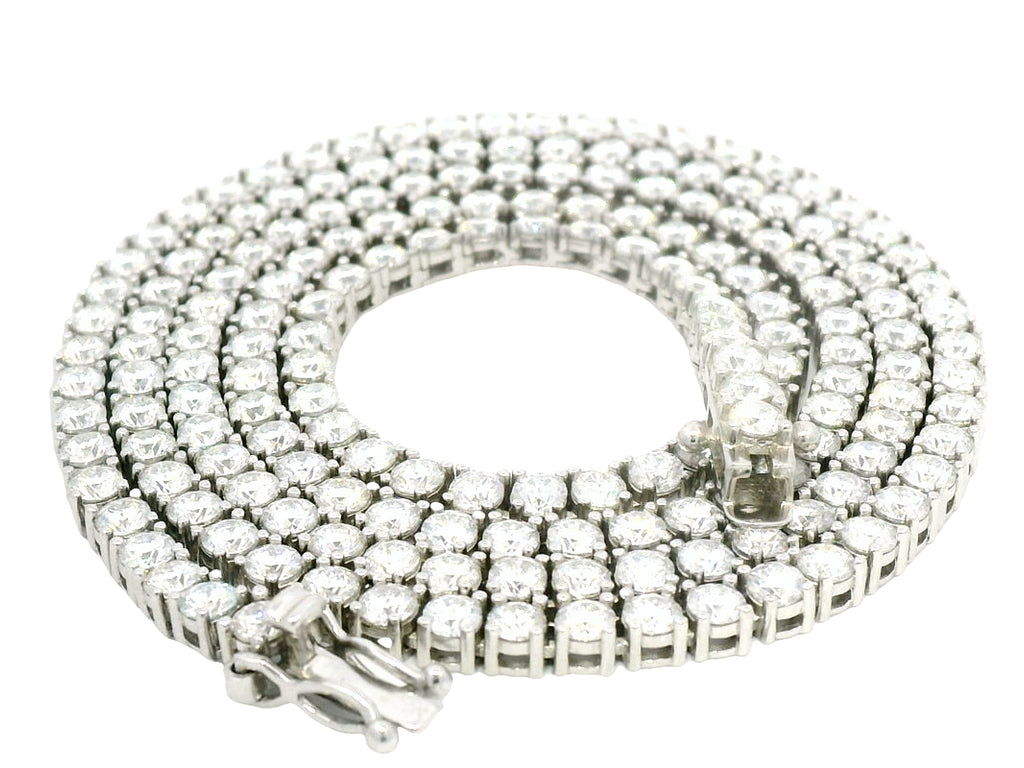 3mm silve lab stone tennis necklace