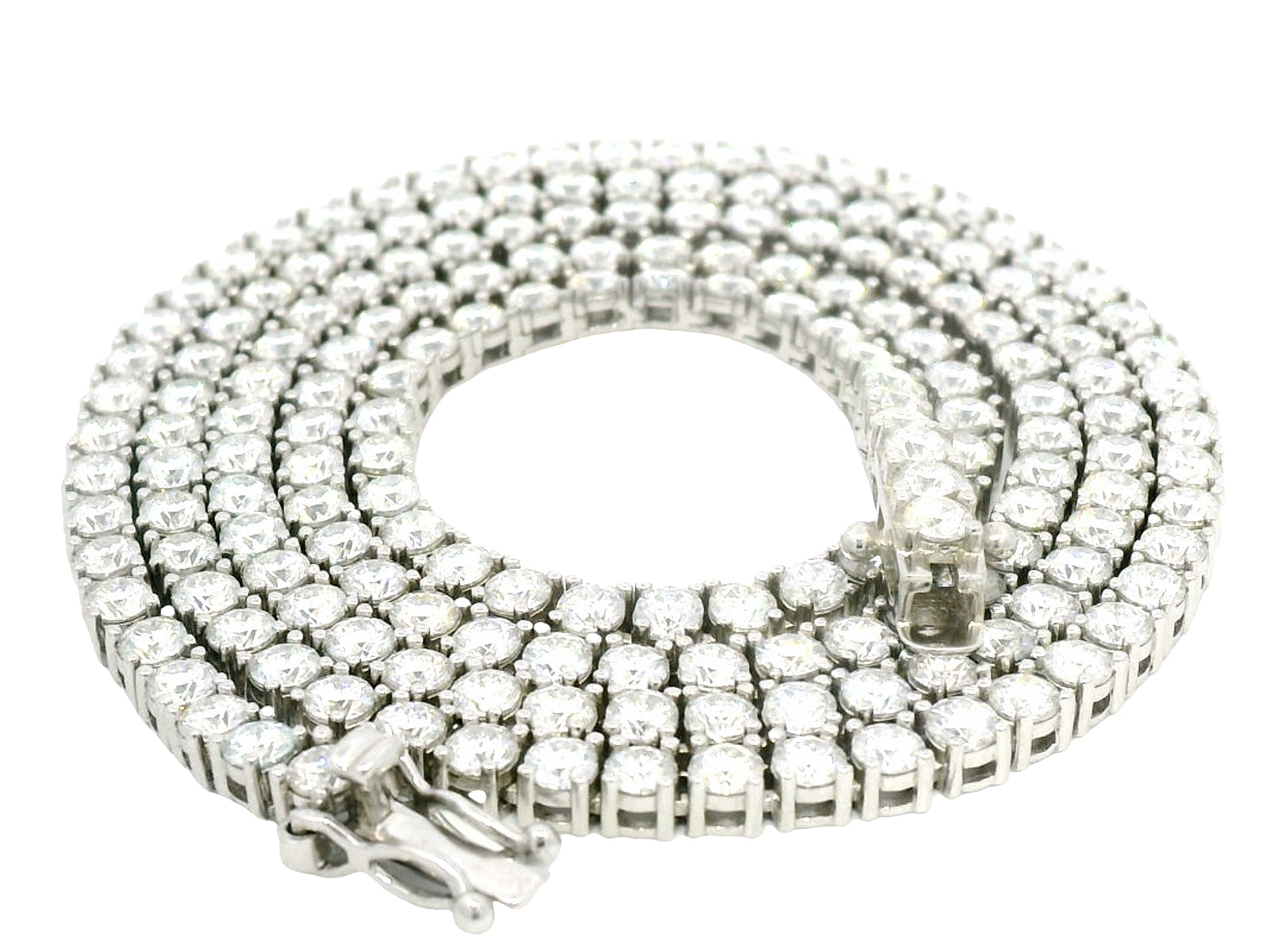 3mm silve lab stone tennis necklace
