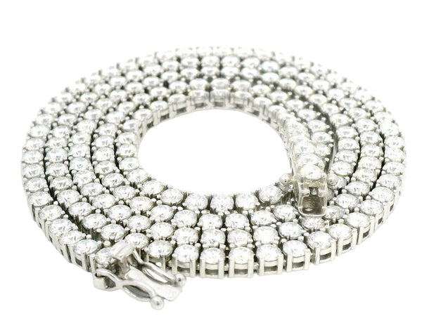3mm silve lab stone tennis necklace