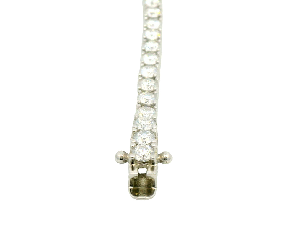 3mm silve lab stone tennis necklace
