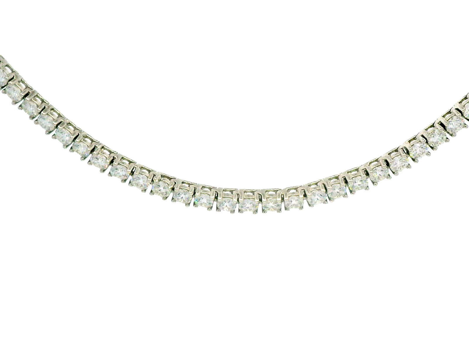 3mm silve lab stone tennis necklace
