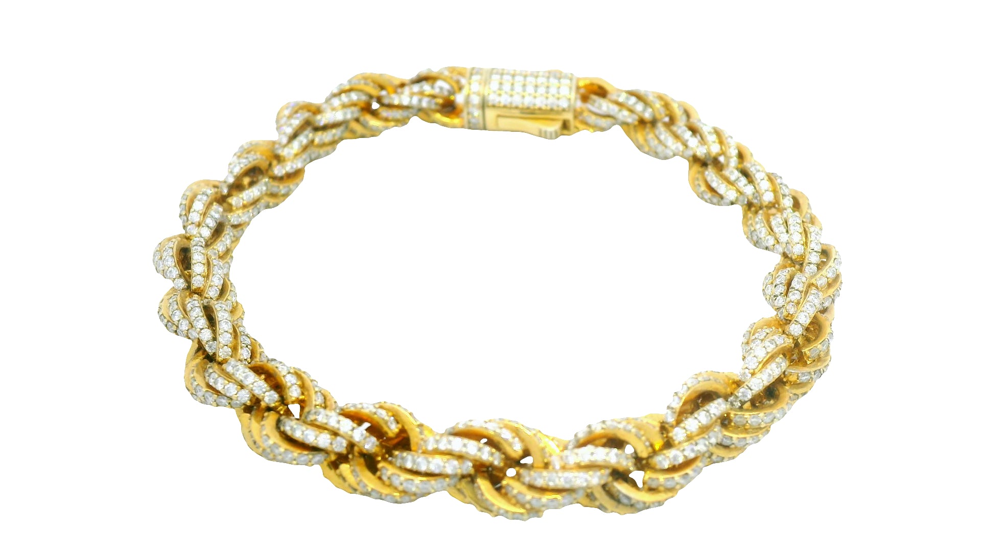 9k gold lab stone rope bracelet