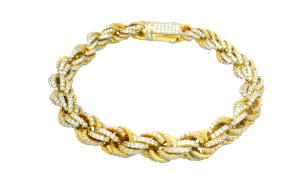 9k gold lab stone rope bracelet