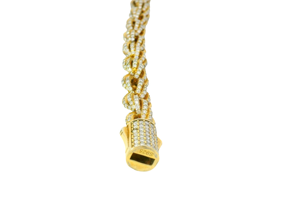 9k gold lab stone rope bracelet