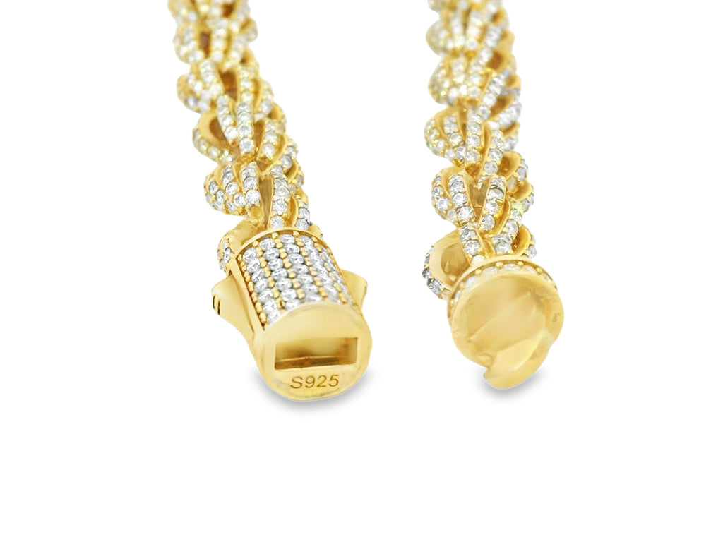 9k gold lab stone rope bracelet