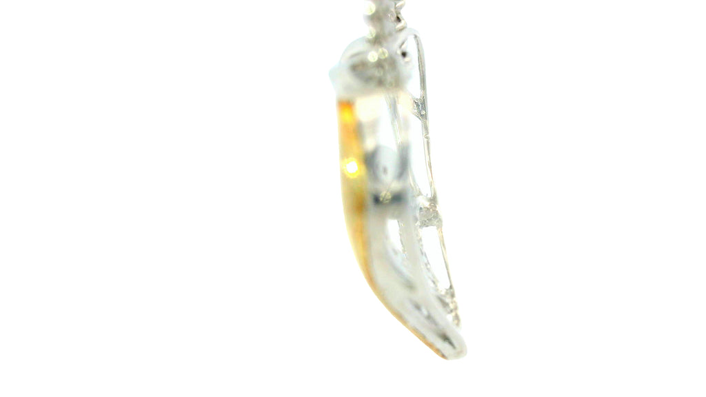 chain added -Two tone natural VS diamond custom  heart pendant.