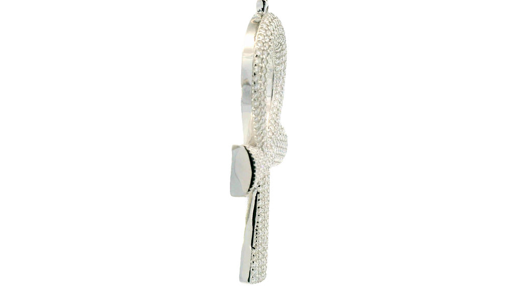 big-Silver lab-stone Ankh pendant
