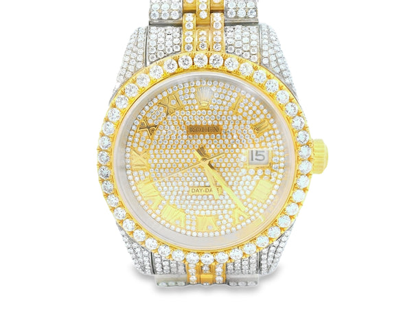 Two tone silver and gold Rolex date just