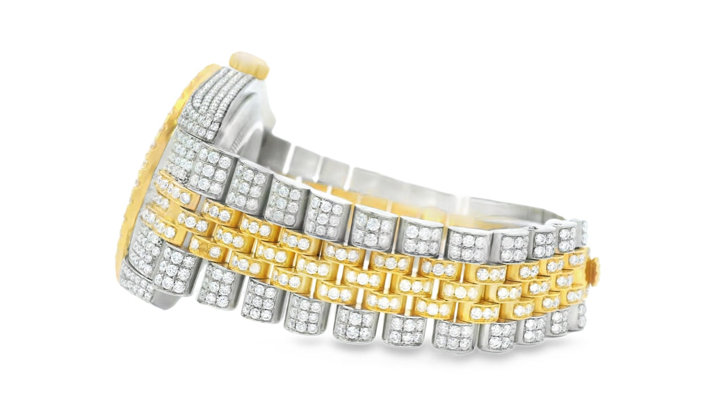 Two tone silver and gold Rolex date just