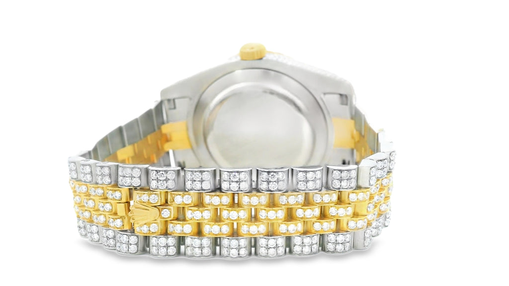 Two tone silver and gold Rolex date just