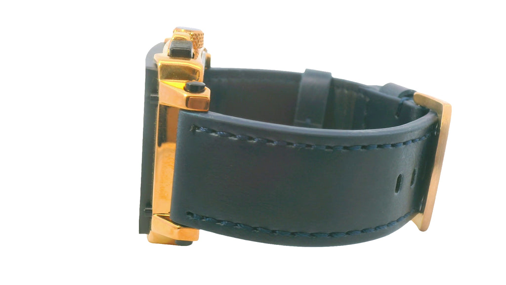 Rose gold and blue strap OLEVS watch