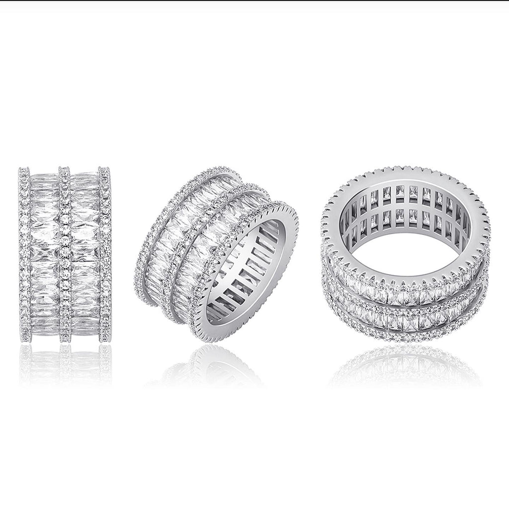 Halo Loop Double Baguette Ring