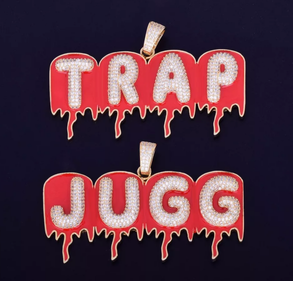 Tinted Red Drip Custom Name Pendant