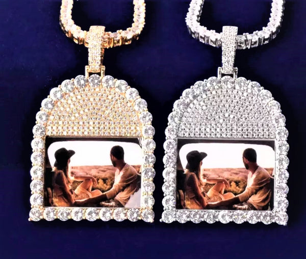 Iced Out Tomb Stone Photo Custom Pendant