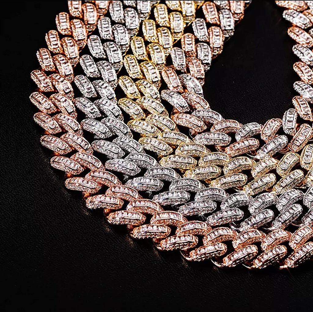 Baguette Round Style Cuban Link Chain