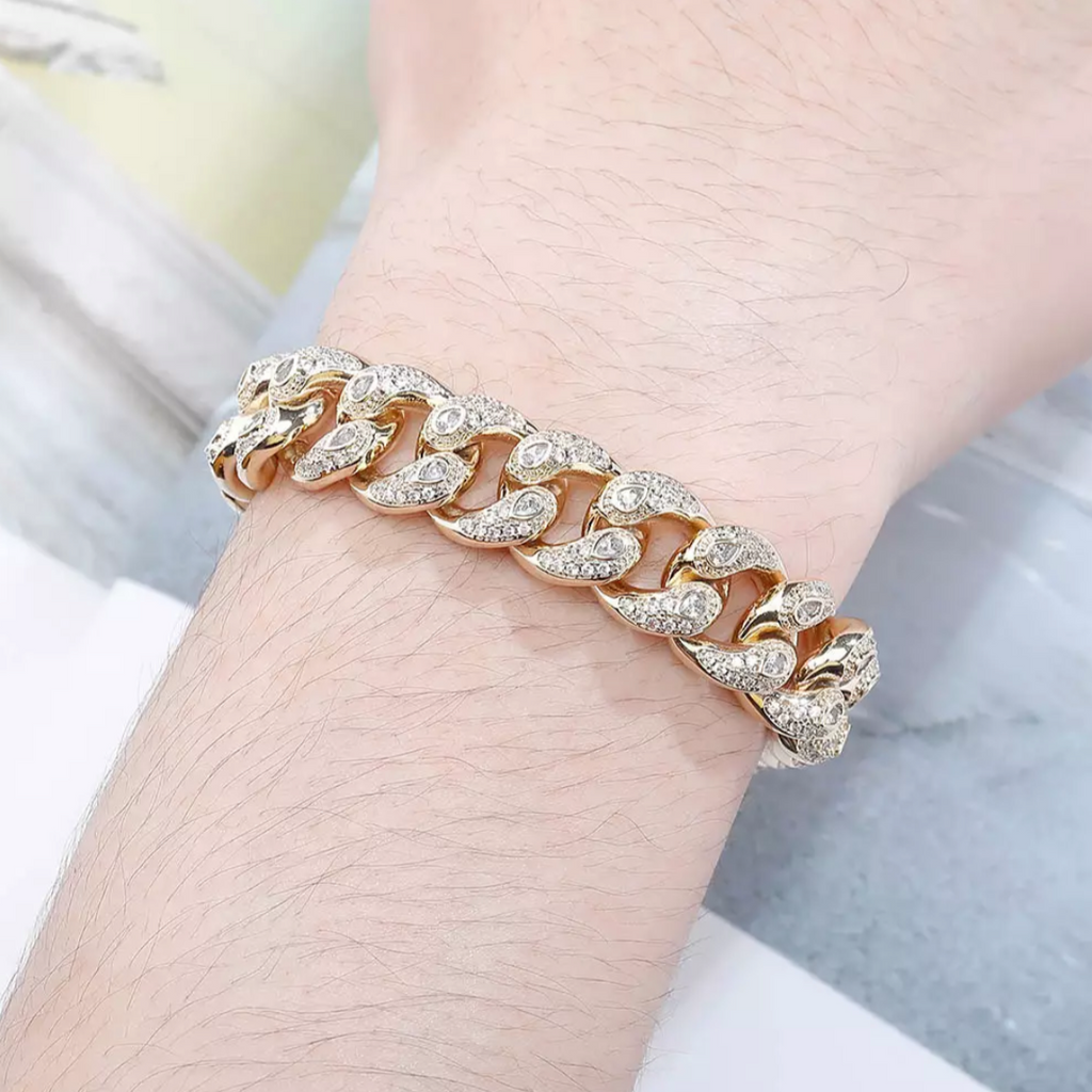 Tear Drop Cuban Link Bracelet