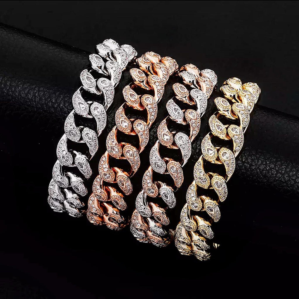 Tear Drop Cuban Link Bracelet