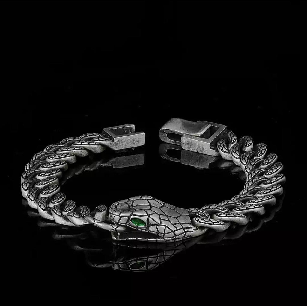 Emerald Snake Eye Bracelet