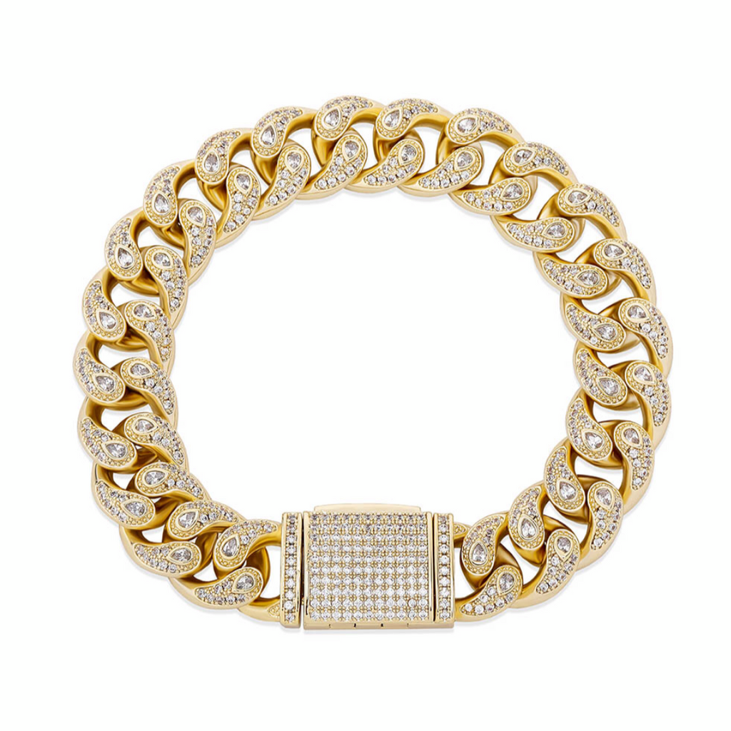 Tear Drop Cuban Link Bracelet