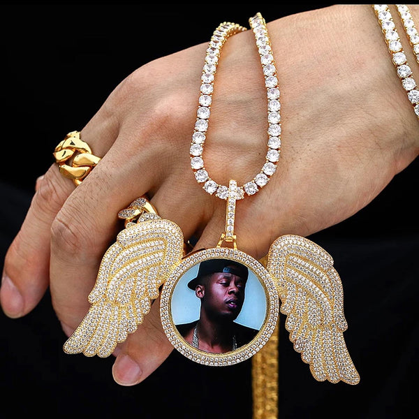 Custom Wing Photo Pendant