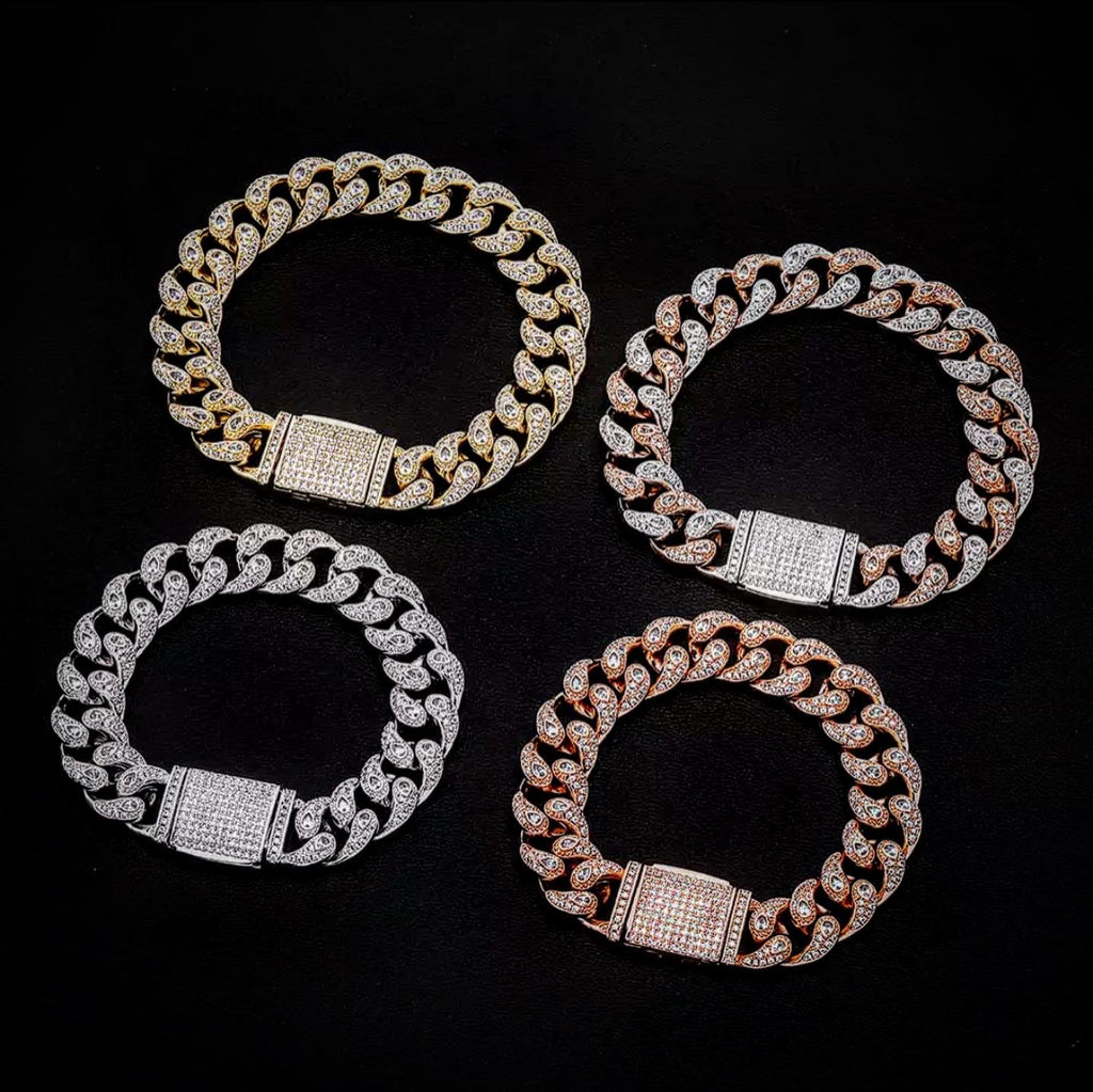Tear Drop Cuban Link Bracelet