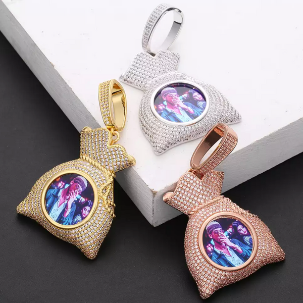 Money Bag Custom Photo Pendant