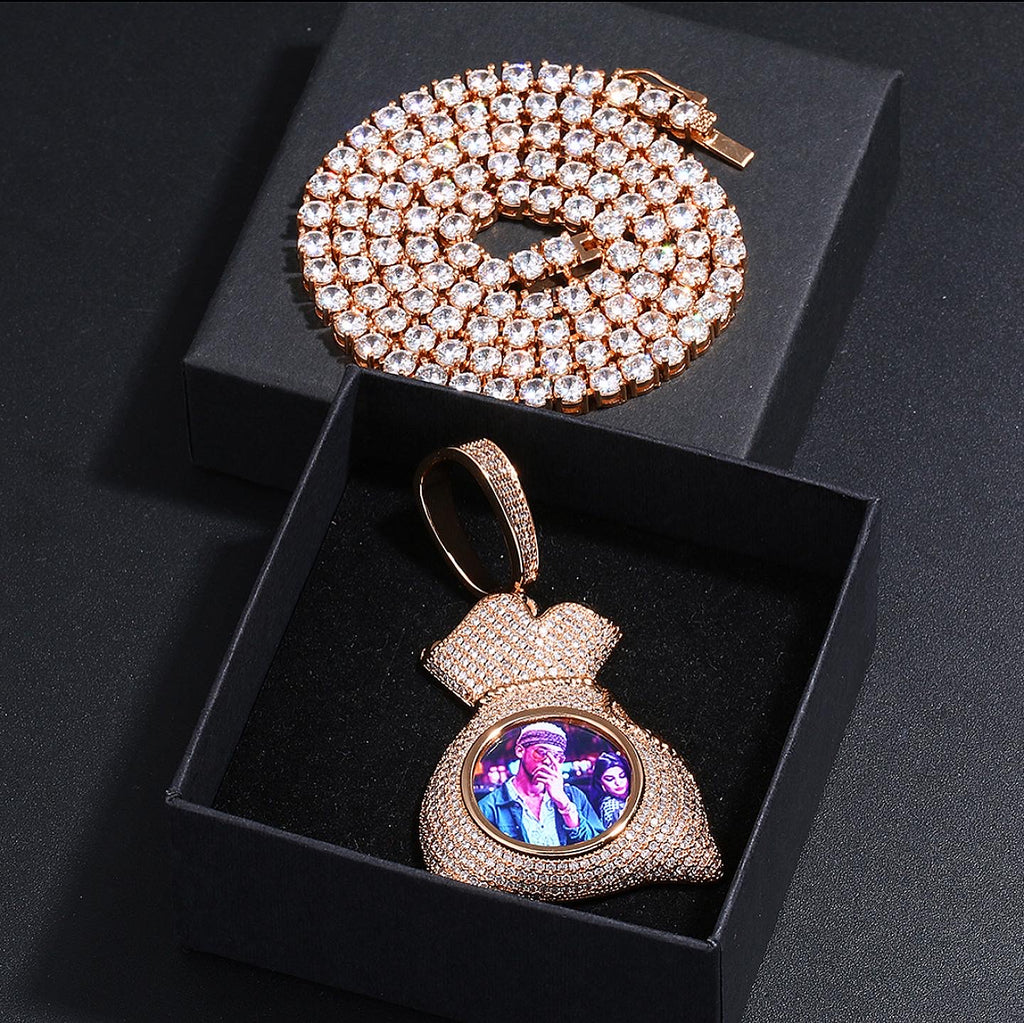 Money Bag Custom Photo Pendant