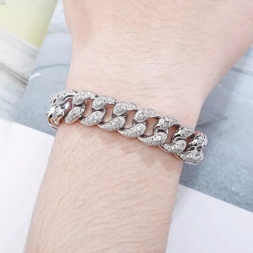Tear Drop Cuban Link Bracelet