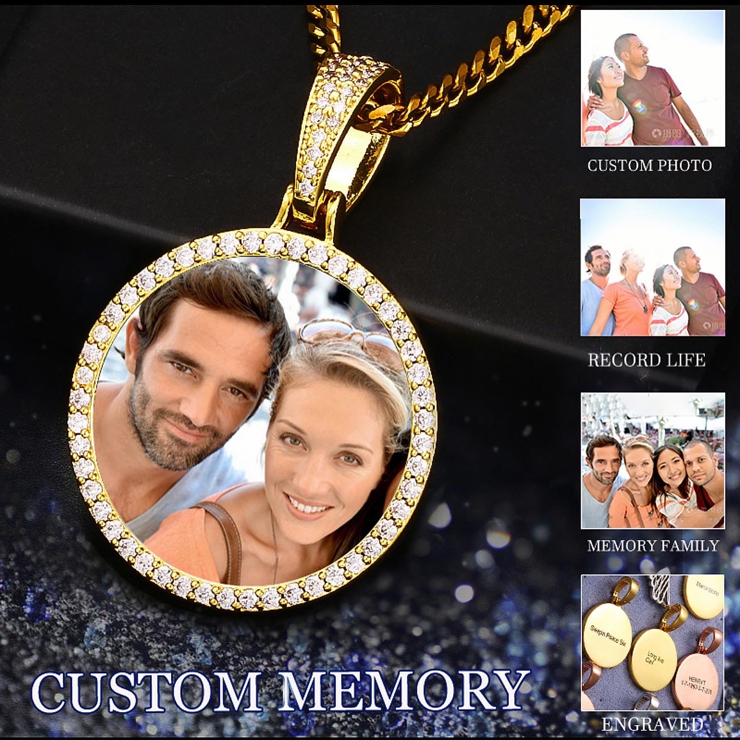 Custom Circle Photo Pendant