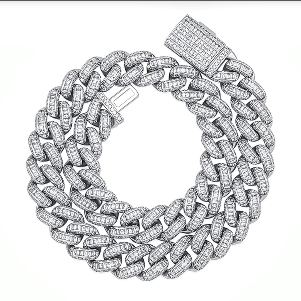 Baguette Round Style Cuban Link Chain