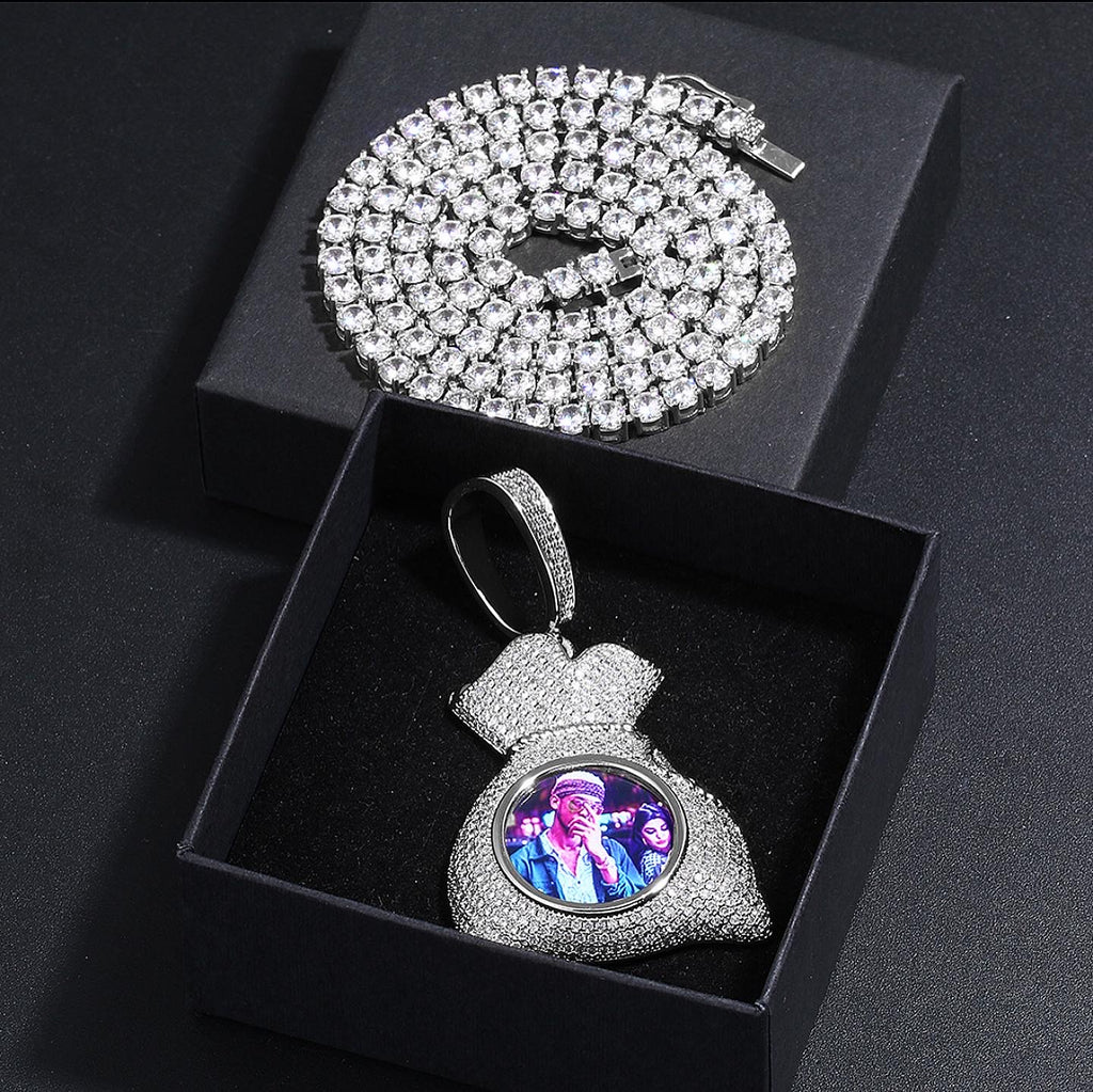 Money Bag Custom Photo Pendant