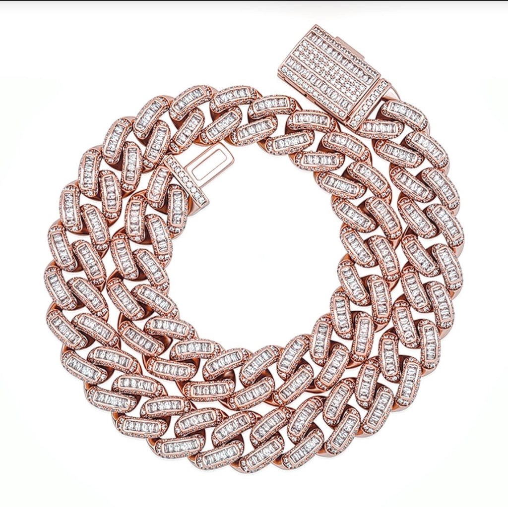 Baguette Round Style Cuban Link Chain