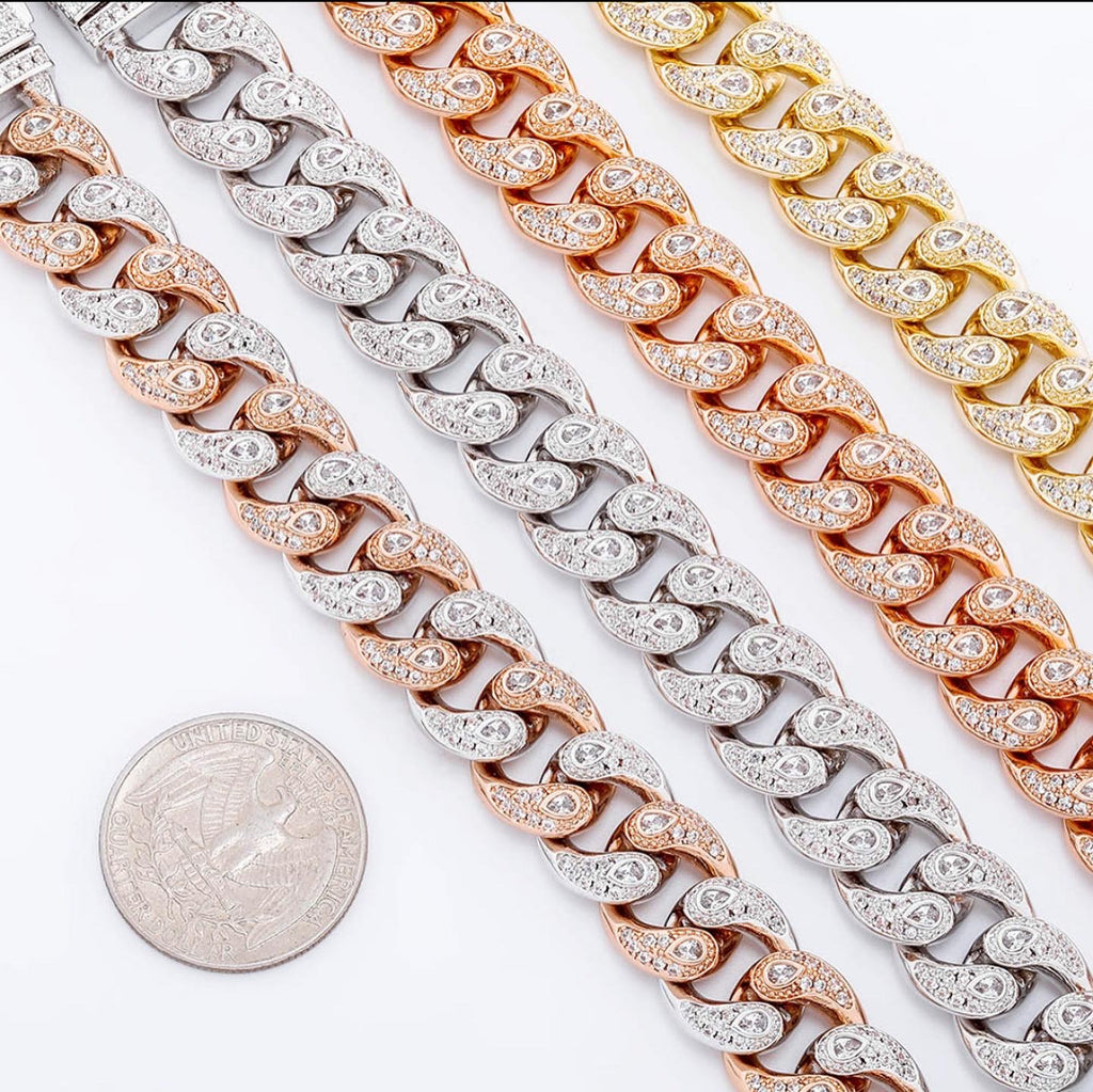 Tear Drop Cuban Link Bracelet